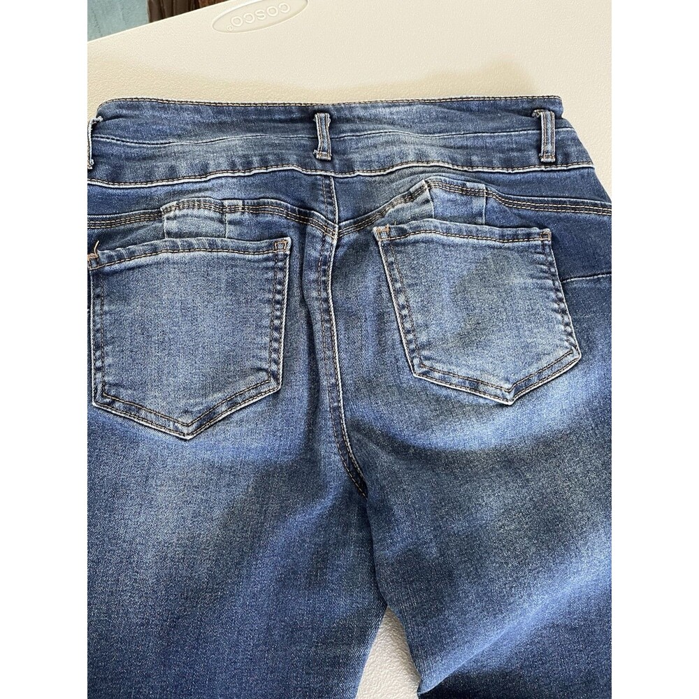 WAX Women's Jeans Butt I Love You! Stretch Cropped Skinny Dark Wash Denim Size 9 - Picture 3 of 10